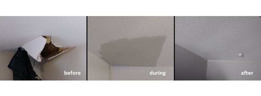 Laundry room plumbing repair, before