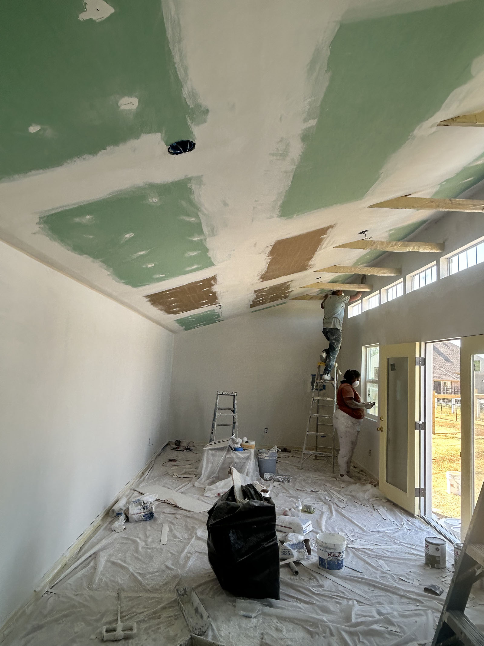 Drywall Ceiling Repair & Painting, during
