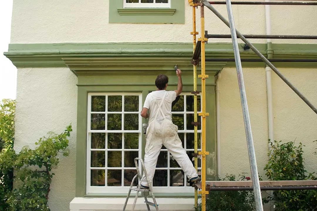 Exterior painting on a Frisco, TX home